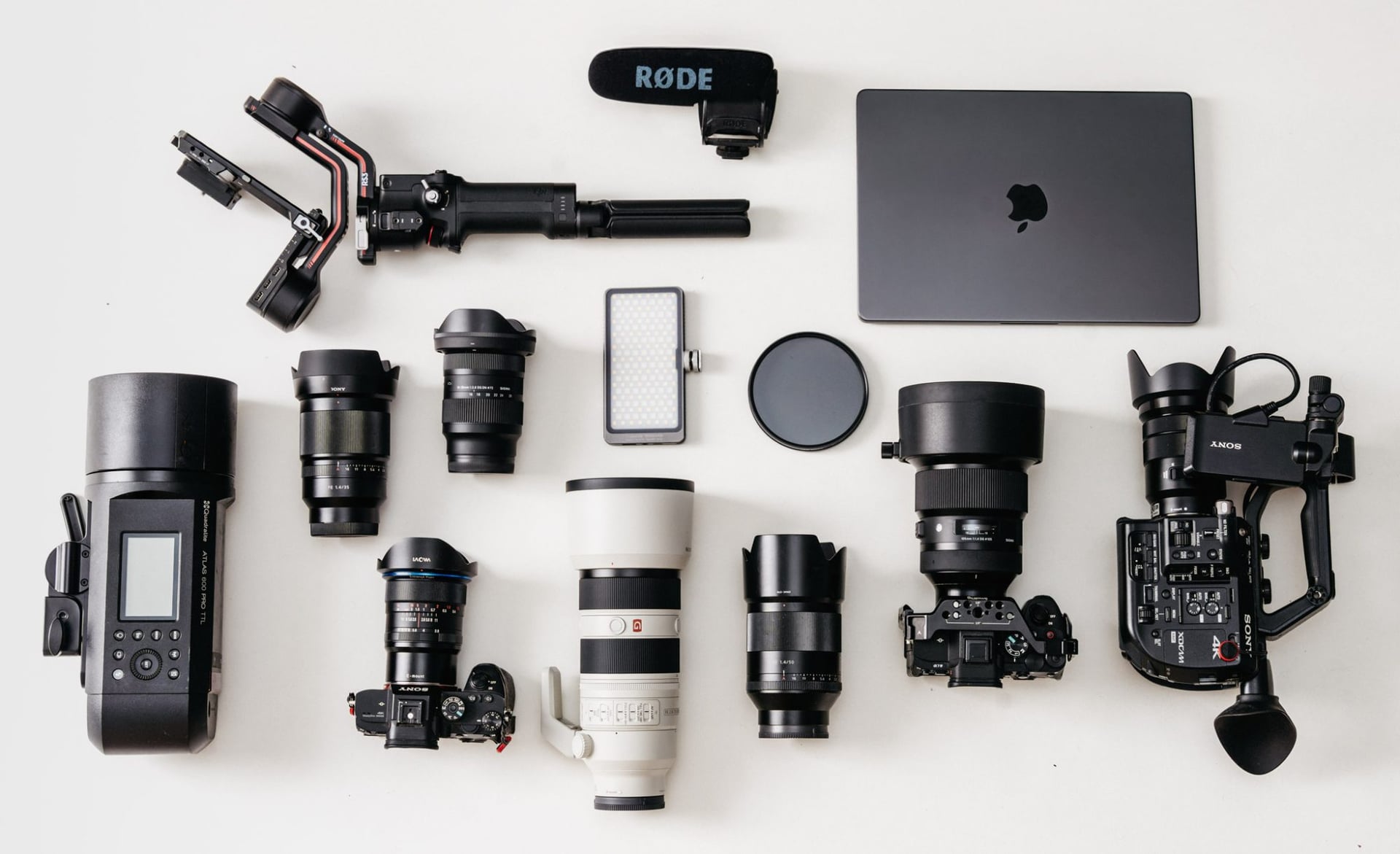 Foto a video výbava Martina Guru pre rok 2025 - Sony fotoaparáty, drón DJI Mavic 3, blesky, mikrofóny